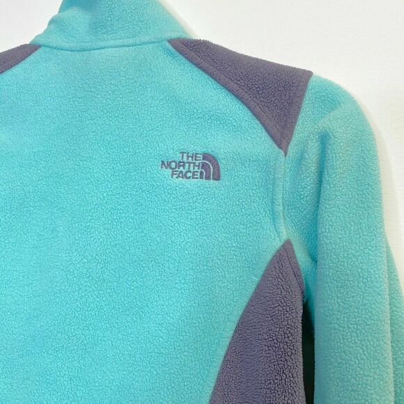 the North Face Fleece Full Zip mock neck Jacket Shell rock Color block Sz Xs - Picture 7 of 11